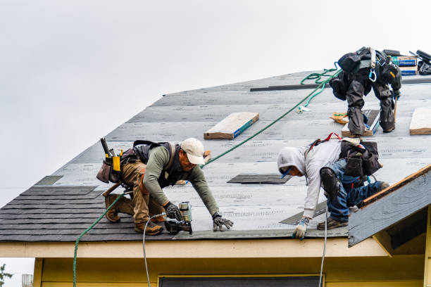 Professional Gutter Installation technician working in Gaithersburg, MD
